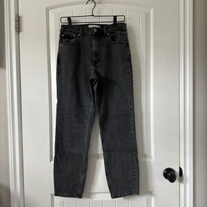 Abercrombie & Fitch Mom Jeans High Rise Black Wash Size‎ 26